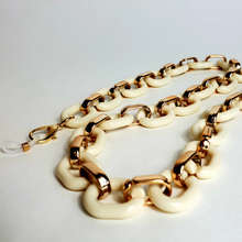 Load image into Gallery viewer, 3-in-1 Chunky Acrylic Chain- Ivory & Gold