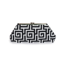 Load image into Gallery viewer, Jazz Clasp- Black &amp; White Maze Clutch
