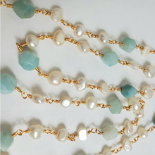 Load image into Gallery viewer, Pearl & Turquoise Glasses Chain