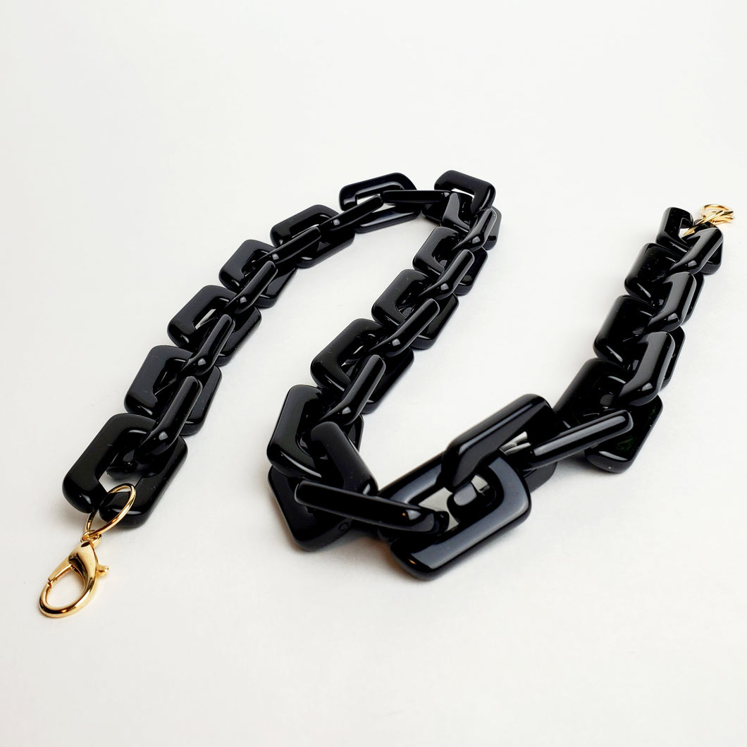 3-in-1 Chunky Acrylic Chain- Black
