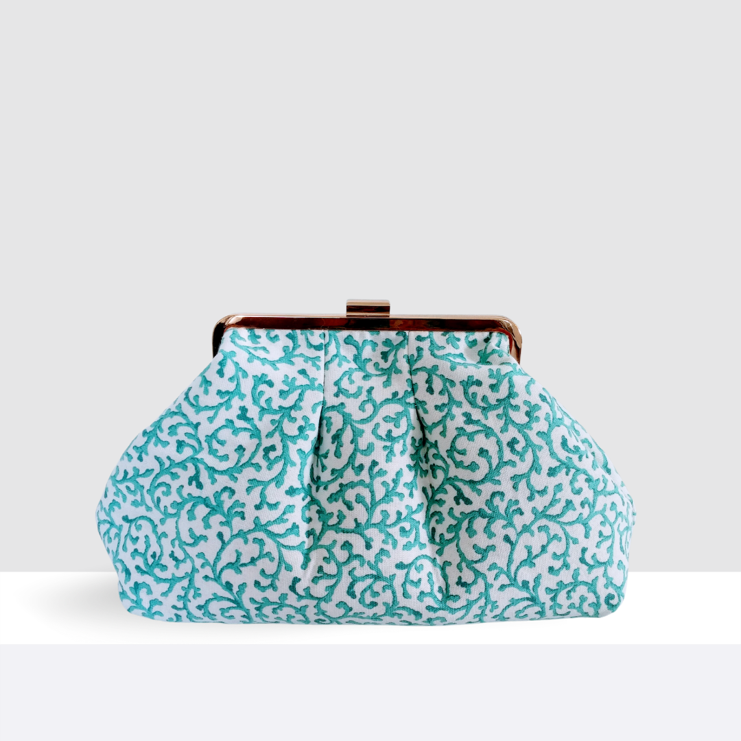 Flowers and Vines- Flower Bud Toss- Abby Purse- Aqua Spray | Rennie and  Rose Artful Home Decor