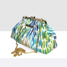 Load image into Gallery viewer, Blue Rain Gold Clasp Purse
