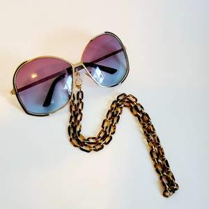 Acrylic Glasses Chain- Tortoise & Gold