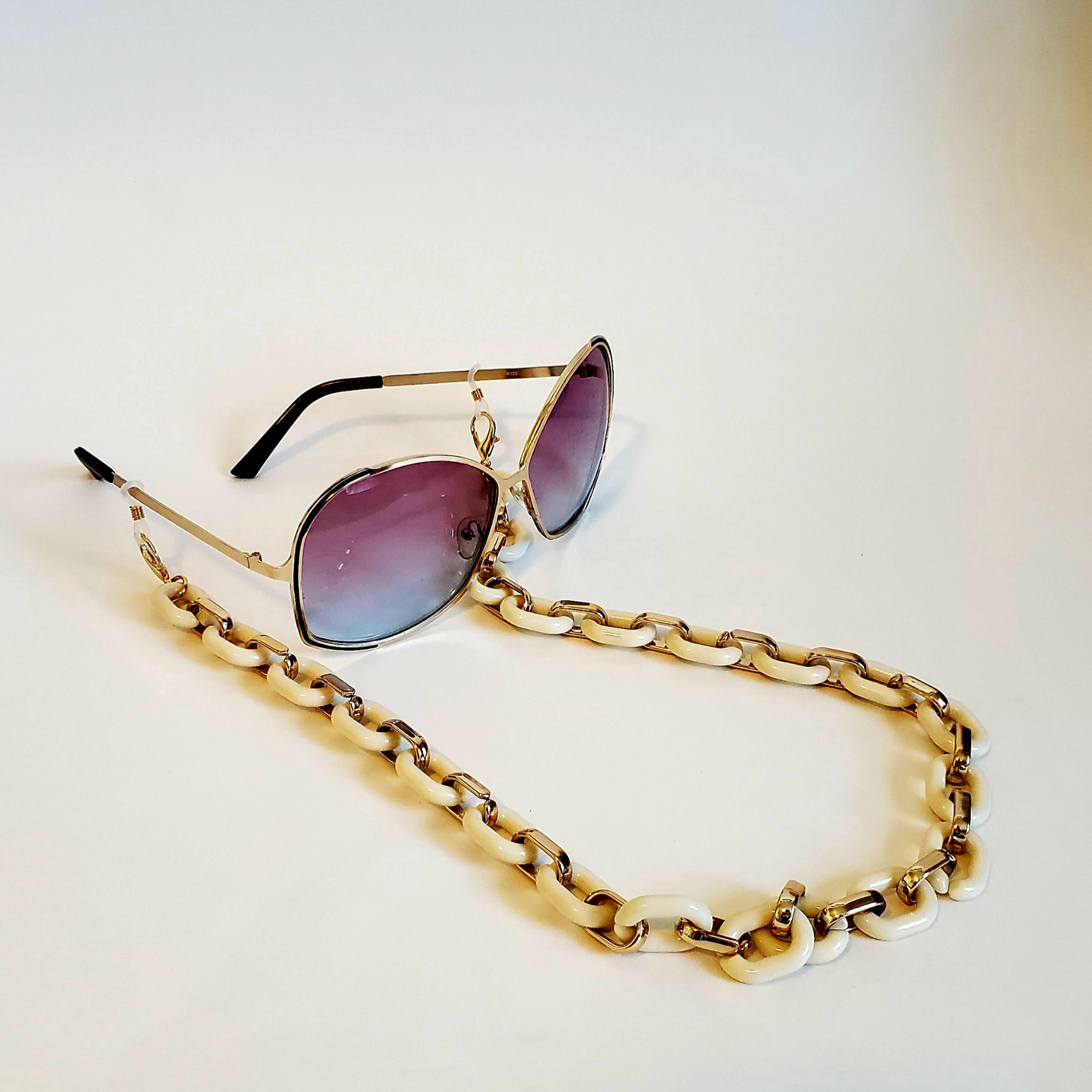 Pink Acrylic Chain Sunglasses