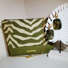 Load image into Gallery viewer, Olive Green Zebra Crossbody
