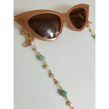 Load image into Gallery viewer, Pearl &amp; Turquoise Glasses Chain

