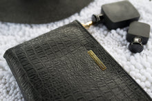 Load image into Gallery viewer, Black Leather Zip Clutch
